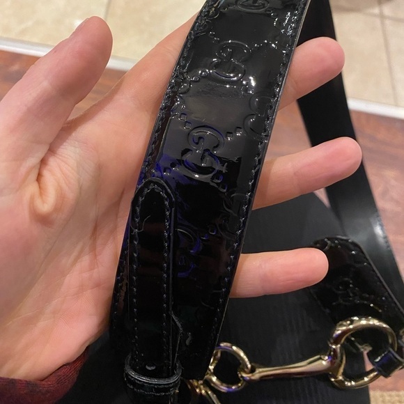 GUCCI Leather Monogram Horsebit Waist Belt RARE - Picture 13 of 14